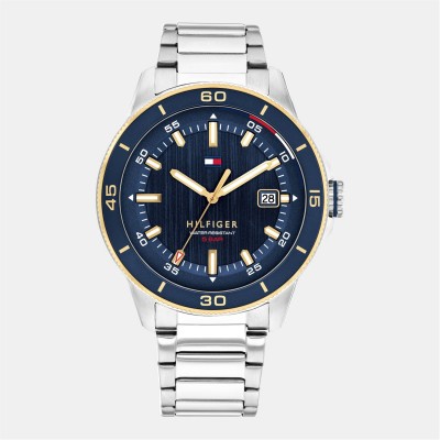 часовник,часовници,tommy,hilfiger,tommy,hilfiger,mens,stainless,steel,bracelet,watch,silver