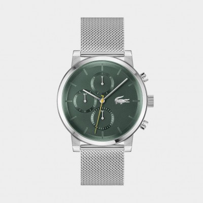 lacoste,mens,lacoste,replay,multifunction,watch,silver