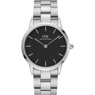 часовник,часовници,аксесоари,на,разпродажба,daniel,wellington,link,36,stainless,steel,classic,analogue,watch,silv,black,silv