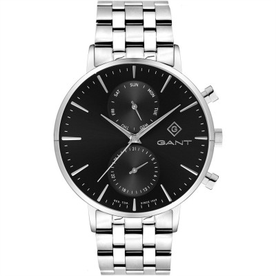 часовник,часовници,gant,stainless,steel,analogue,quartz,watch,silver,black