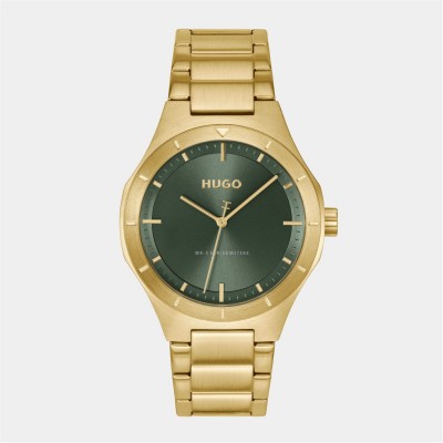 часовник,часовници,аксесоари,на,разпродажба,hugo,gents,hugo,#lit,bracelet,watch,green,gold