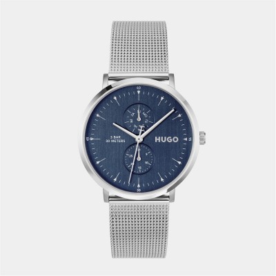 часовник,часовници,аксесоари,на,разпродажба,hugo,gents,hugo,#style,stainless,steel,mesh,watch,blue,silver