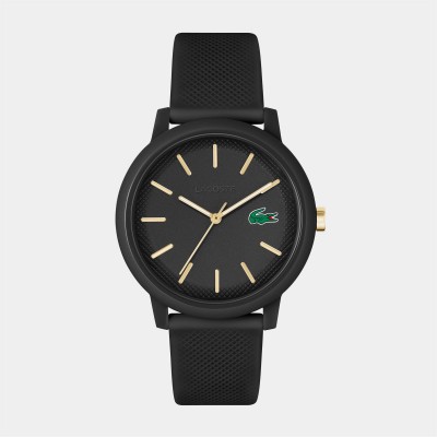 lacoste,lacoste,12,12,men,s,black,silicone,strap,watch,black