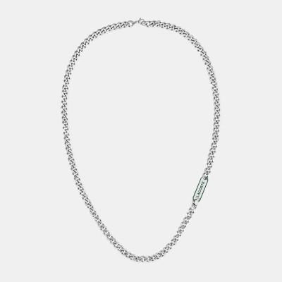 lacoste,jewellery,mens,district,stainless,steel,chain,necklace,silver