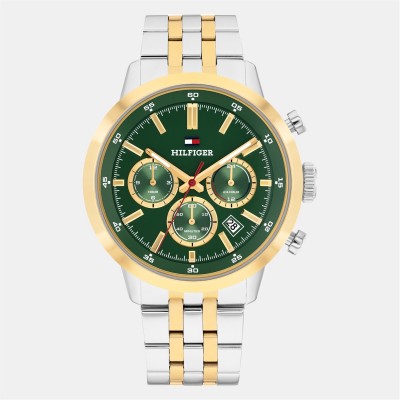 часовник,бижутерия,часовници,tommy,hilfiger,tommy,hilfiger,mens,watch,green,gold