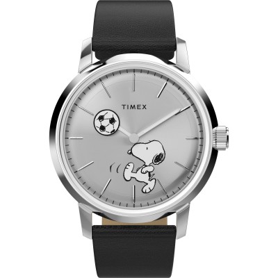 timex,peanuts,quartz,analogue,watch,silver,black