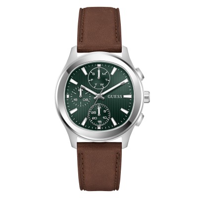 guess,men,s,palmer,quartz,analogue,watch,green,silver
