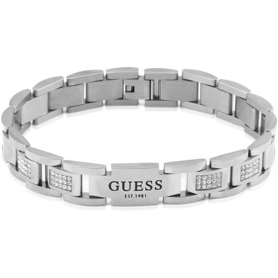 бижутерия,guess,guess,12mm,flat,chain,&,white,cz,bracelet,steel