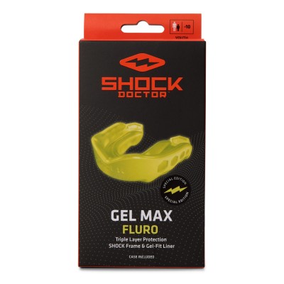 ръгби,хокей,shock,doctor,gel,max,mouth,guard,fluro,yellow