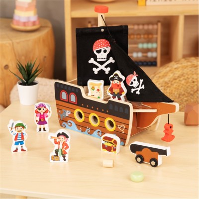 tooky,toy,wooden,pirate,ship,multi
