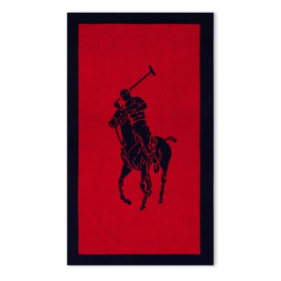 хавлиена,кърпа,хавлии,аксесоари,на,разпродажба,ralph,lauren,home,polo,jacquard,beach,towel,navy,red