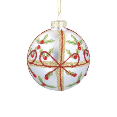 аксесоари,на,разпродажба,gisela,graham,gisela,glass,bauble,99,holly,bow
