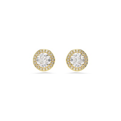 бижутерия,swarovski,una,angelic,stud,earrings,round,cut,pav,white,rhodium,plated,gold,crystal