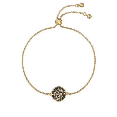 ted,baker,monelle,monogram,button,adjustable,bracelet,gold,black