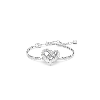 swarovski,matrix,bracelet,heart,white,rhodium,plated,silver,crystal