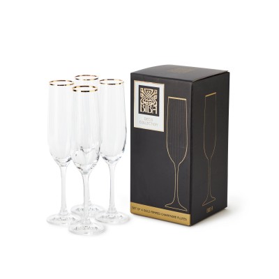 biba,deco,champange,glass,set,of,4,clear