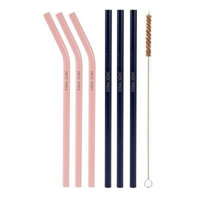 сезонни,и,парти,аксесоари,аксесоари,на,разпродажба,jack,wills,reusable,stainless,steel,straws,pink,navy
