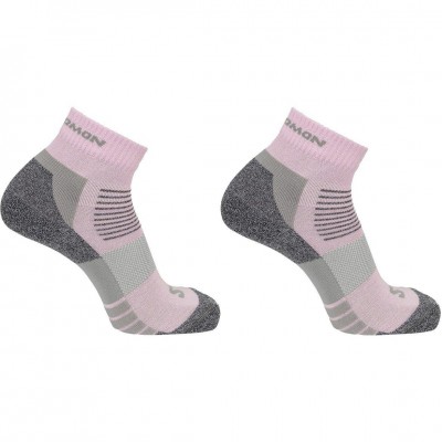 дамски,чорапи,salomon,merino,quarter,2,pack,walking,sock,womens,lilac,grey