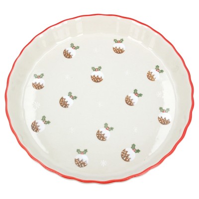 коледни,опаковки,и,декорации,аксесоари,на,разпродажба,gisela,graham,christmas,pudding,stoneware,dish,multi
