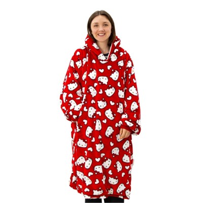 hello,kitty,hello,kitty,hooded,wearable,fleece,multi