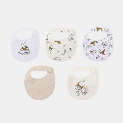 character,disney,cotton,5,pack,baby,bibs,winnie