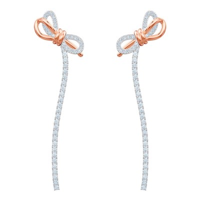аксесоари,на,разпродажба,swarovski,lifelong,bow,drop,earrings,bow,white,mixed,metal,finish,crystal