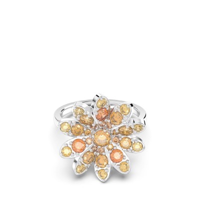 аксесоари,на,разпродажба,swarovski,eternal,flower,ring,flower,multicolored,rhodium,plated,orangy,yellow