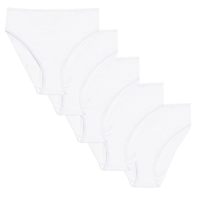 слипове,дамско,лятно,бельо,бельо,за,училище,studio,5,pack,high,leg,briefs,white