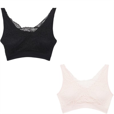 дамско,лятно,бельо,бельо,за,училище,studio,2,pack,lace,comfort,bra,black,pink