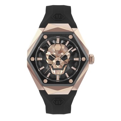 часовник,часовници,philipp,plein,skull,watch,black,gold