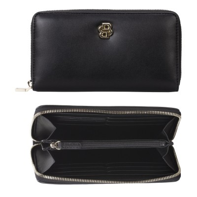 портмоне,всички,чанти,boss,women's,b,gold,tone,zip,around,purse,black