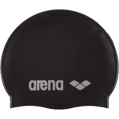 плувна,шапка,плажни,шапки,плуване,в,училище,плувни,аксесоари,arena,classic,silicone,swim,cap,black,silver