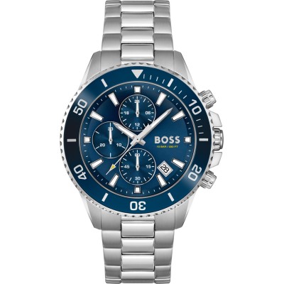 часовник,часовници,аксесоари,на,разпродажба,boss,gents,boss,admiral,stainless,steel,strap,watch,blue,silver