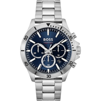 часовник,часовници,аксесоари,на,разпродажба,boss,men's,troper,chronograph,watch,with,date,function,blue,silver