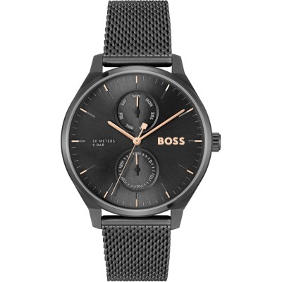 часовник,часовници,аксесоари,на,разпродажба,boss,men's,tyler,minimalistic,multifunction,watch,black,black
