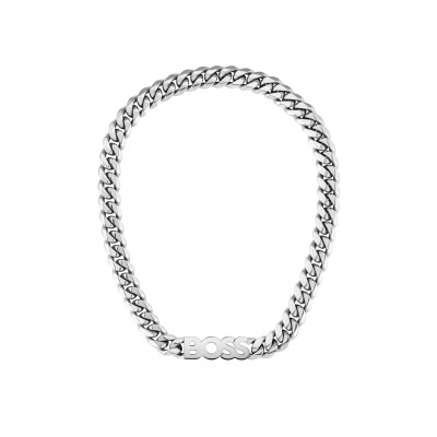 boss,men's,kassy,chain,stainless,steel,necklace,silver