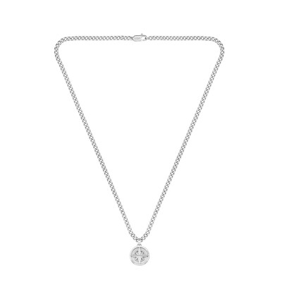аксесоари,на,разпродажба,boss,gents,boss,north,stainless,steel,compass,necklace,silver