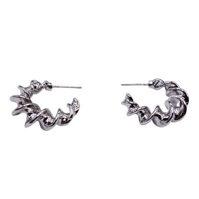 mason,knight,yager,double,thick,twist,hoop,earring,15cm,white