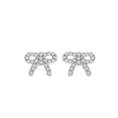 аксесоари,на,разпродажба,mason,knight,yager,925,silver,bow,design,stone,stud,ear,white