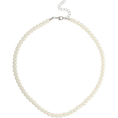 подаръци,и,играчки,mason,knight,yager,faux,pearl,6mm,single,strand,necklace,white
