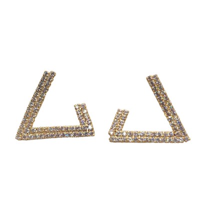 аксесоари,на,разпродажба,mason,knight,yager,18kt,gold,plate,hook,shape,stone,stud,gold