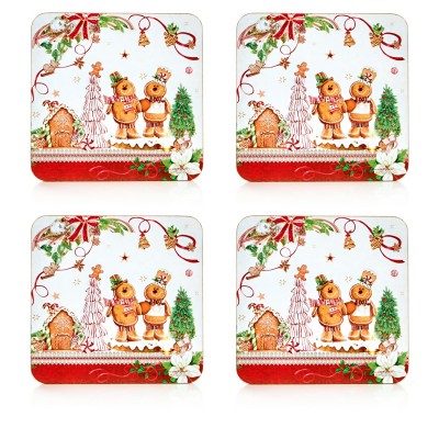 коледни,опаковки,и,декорации,аксесоари,на,разпродажба,premier,decorations,4pc,coasters,54,gingerbread