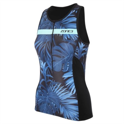 дамски,тениски,дамски,топове,zone3,activate+,tropical,palm,sleeveless,tri,top,navy,green