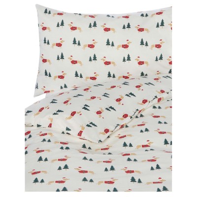 спално,бельо,и,комплекти,linea,cecil,dog,print,duvet,set,off,white