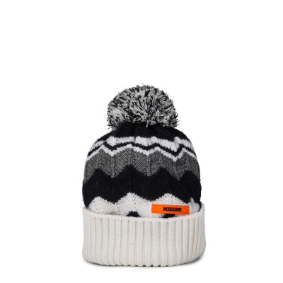 шапка,всички,шапки,зимни,аксесоари,плажни,шапки,missoni,logo,beanie,black,white