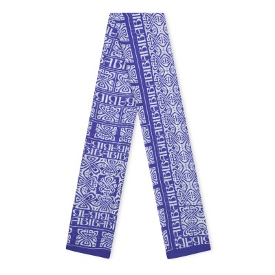 шал,ръкавици,шапки,и,шалове,biba,biba,blair,logo,scarf,blue,white