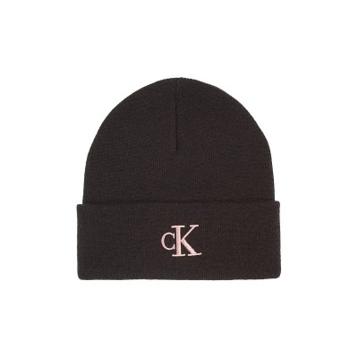шапка,всички,шапки,зимни,аксесоари,плажни,шапки,calvin,klein,jeans,monogram,embro,beanie,black,rose