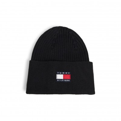 шапка,всички,шапки,зимни,аксесоари,tommy,hilfiger,kids,flag,cotton,logo,beanie,black,bds