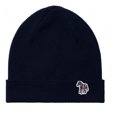 шапка,плажни,шапки,мъжки,шапки,и,ръкавици,paul,smith,men's,zebra,wool,beanie,blue