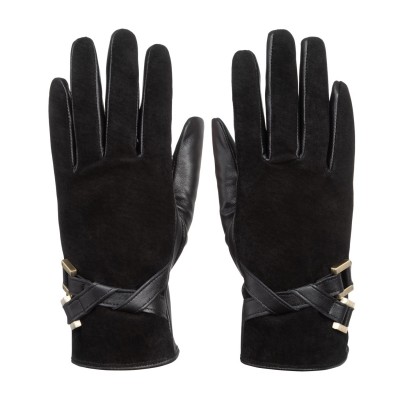 ръкавици,ръкавици,шапки,и,шалове,зимни,аксесоари,biba,biba,suede,leather,mix,gloves,black